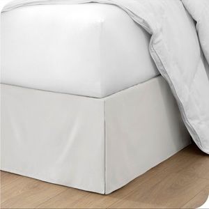 New Tailored 15 inch Microfiber Warm White Queen Bed Skirt by Bare Home
